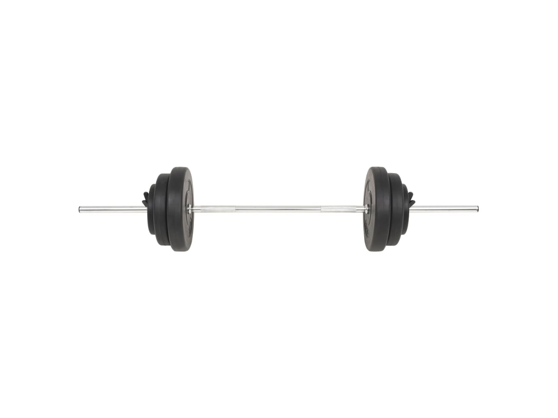 Barbell With Plate, Barbells With Plates Vidaxl Preto Aço (n/a)