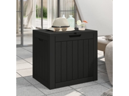 Vidaxl Caixa De Arrumação P/ Jardim 55,5x43x53 Cm Polipropileno Preto
