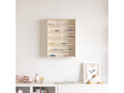 Vidaxl Gabinete Expositivo De Parede Com Porta Bege 40 X 8,5 X 54 Cm