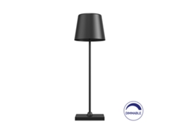 Lâmpada de mesa recarregável preta 3W 3000K IP44