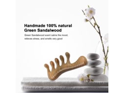 Pente De Cabelo De Sândalo Verde Com Dentes Largos Para Massagem Do Couro Cabeludo Natural Para Homens E Mulheres