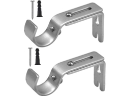 Suporte de barra de cortina Nova Line ajustável, 2 peças, parede, aço, 25mm | S/MARCA