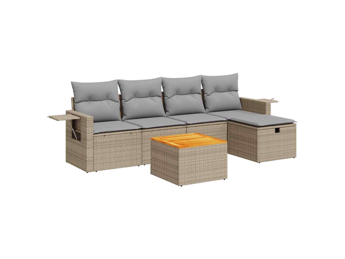 Garden Sofa Set, Garden Sofa Sets Vidaxl Bege Rattan / Vime (n/a)