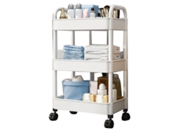 Carrinho de Rolamento Branco com 3 Prateleiras S/MARCA