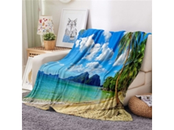 Manta de Flanela Fansu Estampa 3d Praia Colcha Microfibra Macia e Fofa para o Inverno Ideal Sofá Adequada Adul