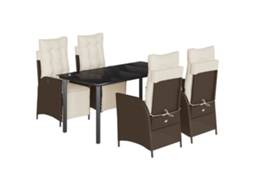 Garden Dining Set, Garden Dining Sets Vidaxl Marrom Rattan / Vime (160 Cm Table Length)