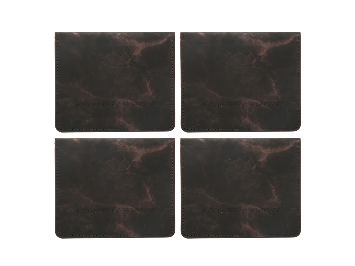 Conjunto De 4 Estojos Protetores Para Cartão Vacinação Em Couro Pu Impermeável Com Textura Marmorizada, Porta, Certificado De Vacinação