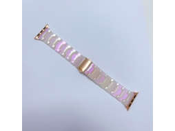 Pulseira transparente de resina cerâmica compatível com Huawei e Apple Watch para Samsung Galaxy 7, Sereia Rosa, tamanhos 38 e 40.
