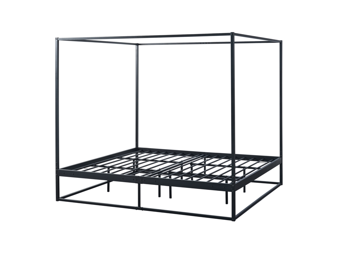Cama com Dossel Kristianstad [EN.CASA] Metal Preto (206x185x180cm)