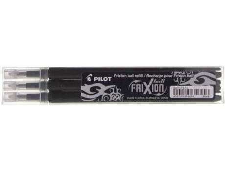 Carga Esferográfica  Frixion Ball Clicker Preto 3 Unidades