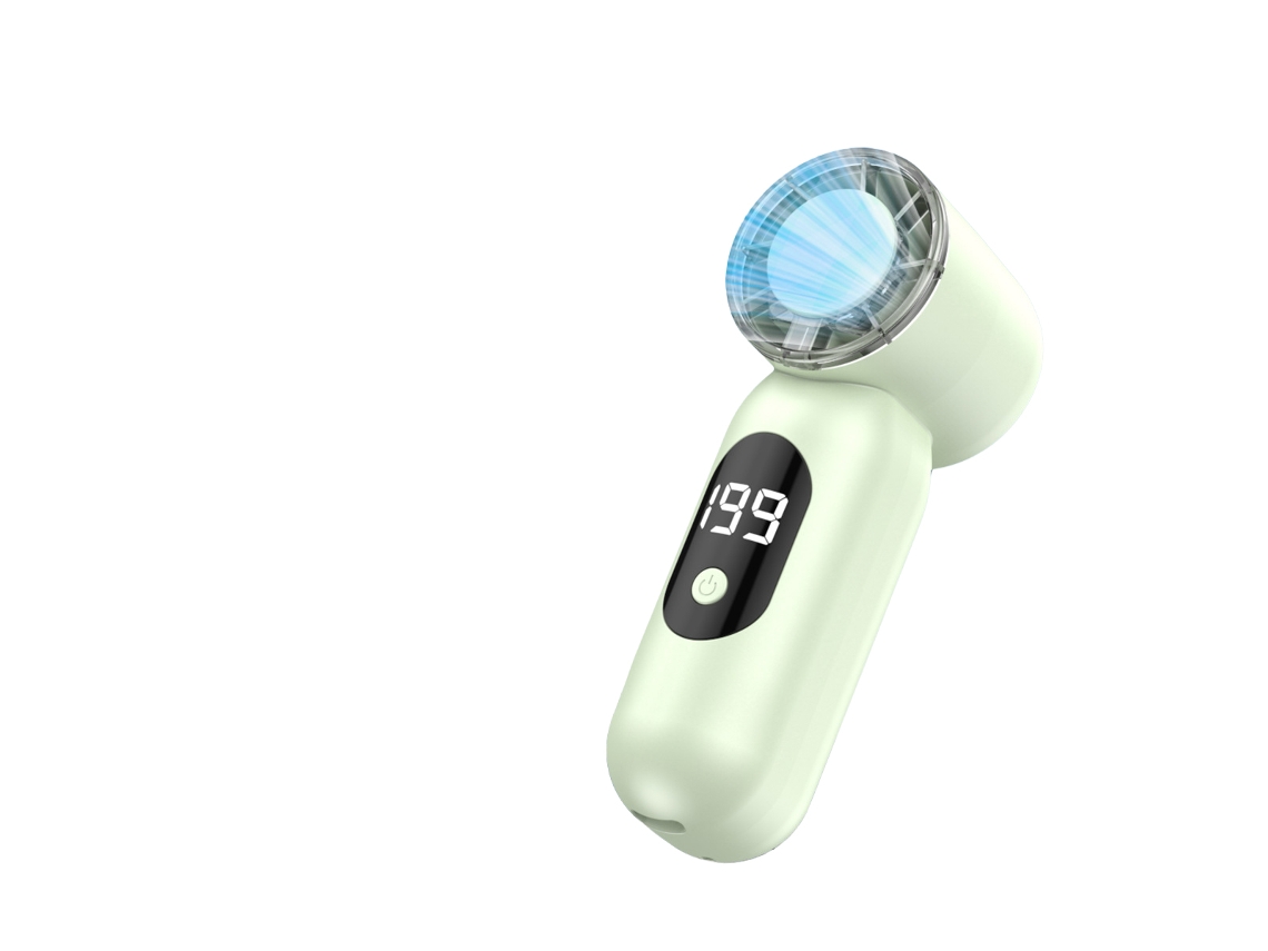 Laxiscreed Mini Ventilador De Mão Com Velocidade Variável E Visor Digital Para Uso Externo