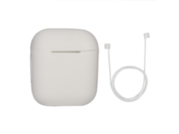 Capa Silicone Branca LAXISCREED para Airpods com Cordão