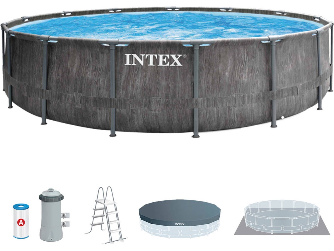 Piscina Tubular com Filtro INTEX Greywood Redonda (6 Pessoas - 16.805L - 457x122cm)