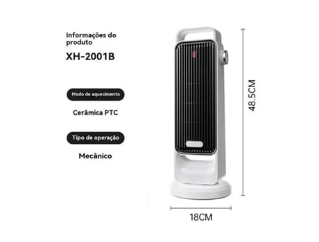 Aquecedor Cerâmico Ptc Xh-2001 Para Uso Doméstico (branco)