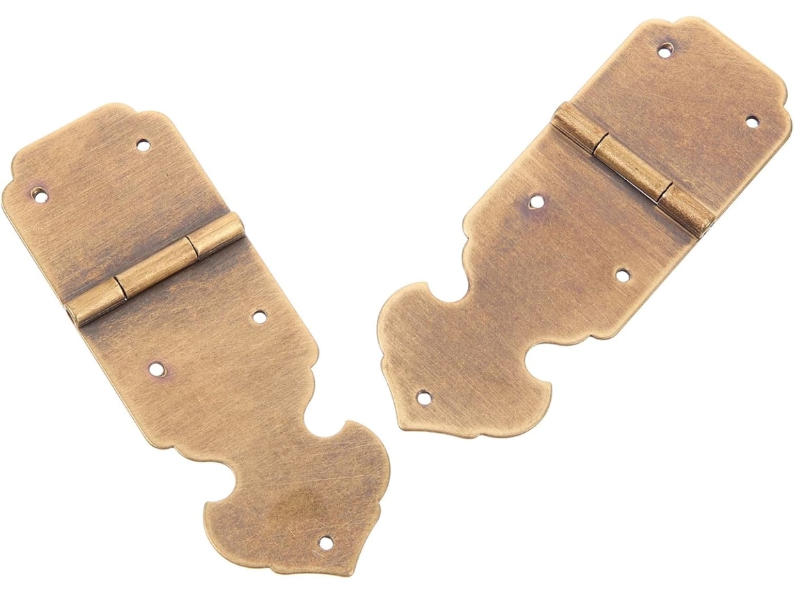 Dobradiças De Latão Antigo Para Armário, Baú E Caixa Madeira,