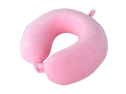 Almofada de Viagem Rosa, Portátil em Formato U, para Voos, Removível AQUAFORGE