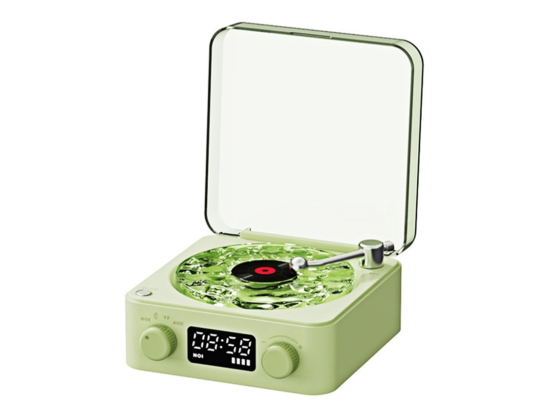 Mini alto-falante MDUG retrô com ruído branco, subwoofer, cor verde