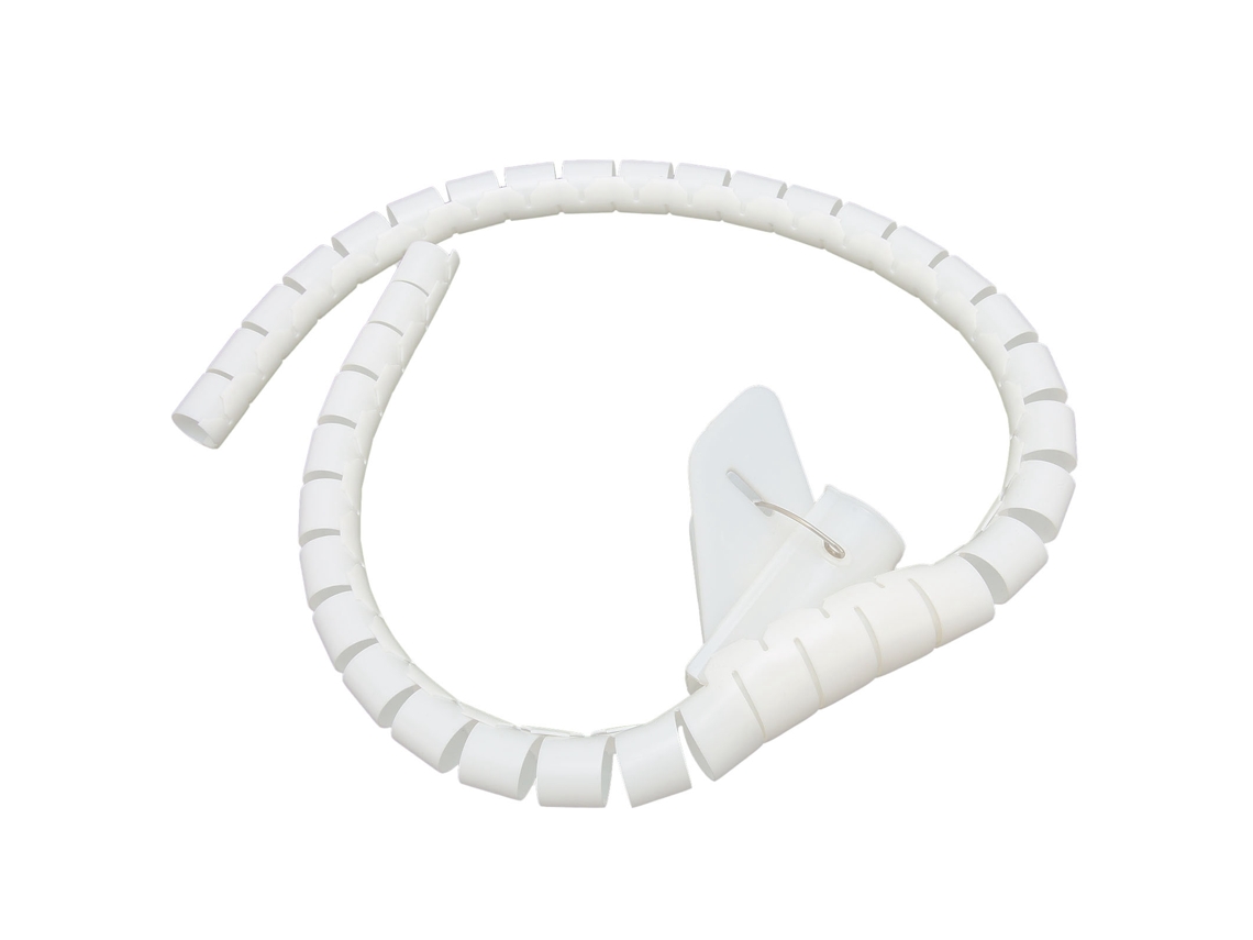 Organizador De Cabos Com Mangueira Espiral Abertura Com Clips 10m Branco Dia28mm