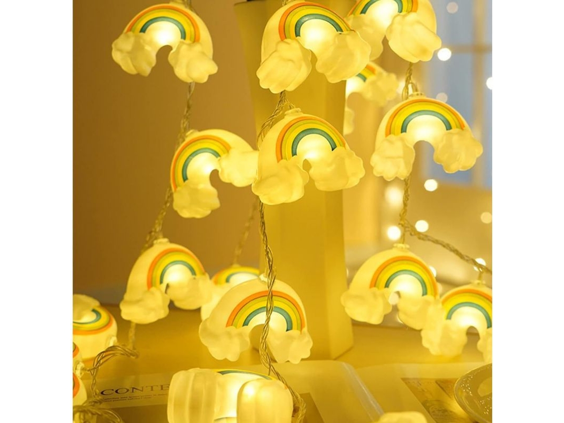 Luzes de fada arco-íris para decoração de Natal, jardim, festa e quarto | S/MARCA