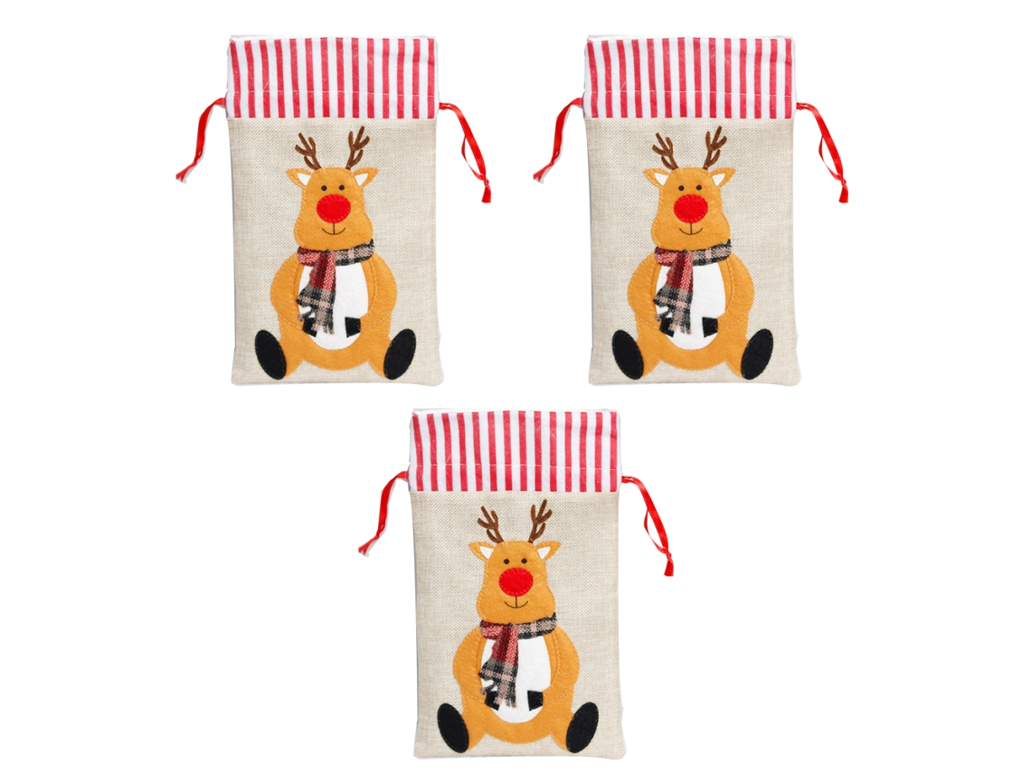 3 Sacos de Natal com Renata Pai Natal e Neve para Festas NEVEANCE