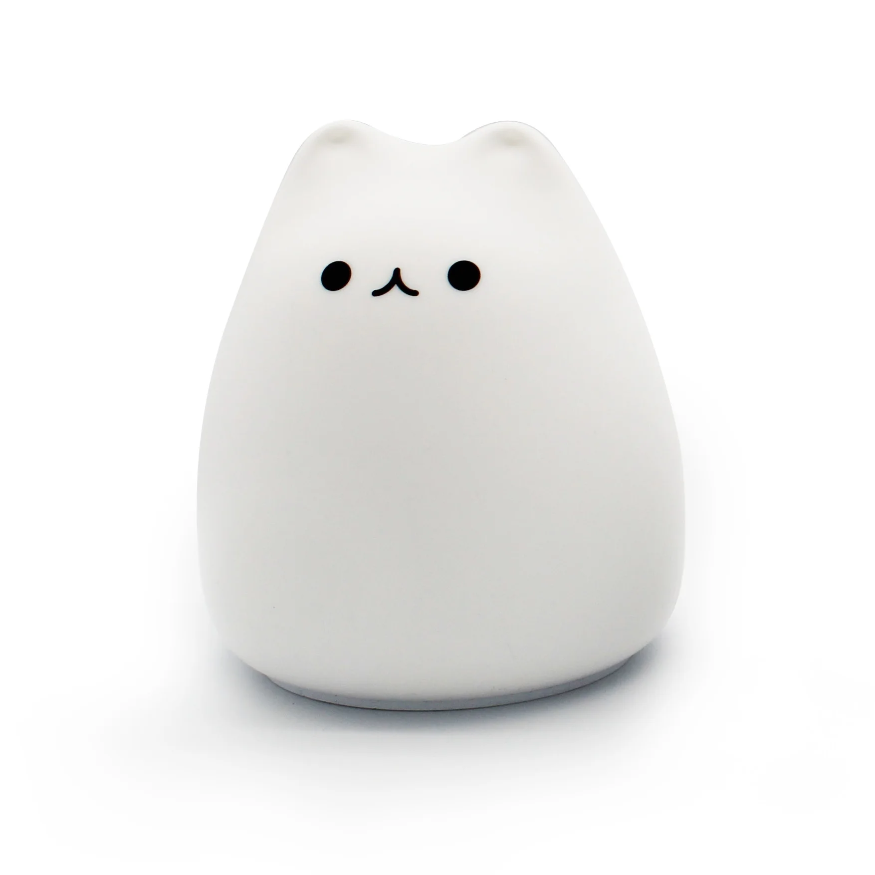 (gato Sorridente) Luminária Noturna De Silicone Colorida Em Formato De Gato, Luz Noturna De Led Com Desenho Animado, Luminária De Mesa