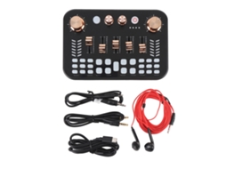 Aetheria conjunto de Equipamentos para Podcast com Placa de Som, Mixer Bluetooth e Altera de Voz para Transmissão Ao Vivo