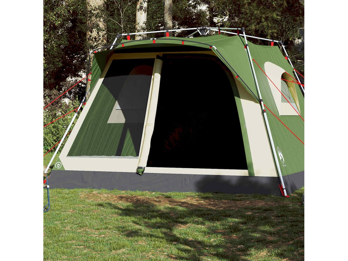 Vidaxl Tenda Familiar Cabana 7 Pessoas Libertação Rápida Verde