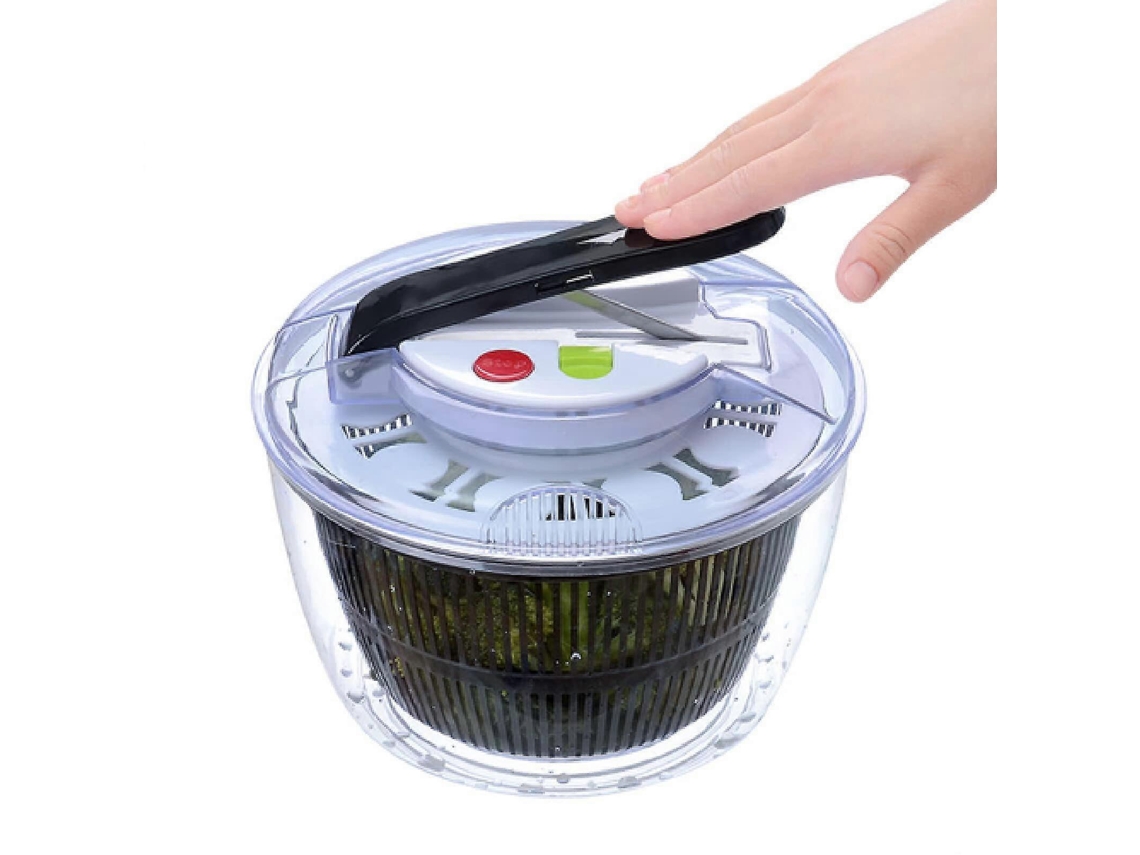 Centrífuga De Salada E Lavadora De Vegetais Manual Com Grande Capacidade Para Lavagem Rápida E Drenagem De Água Eficiente.