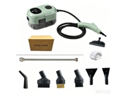 Limpador a vapor portátil de 2500 W, motor de vapor de alta temperatura, 6 velocidades, reservatório de água de 1 litro, para banheiro (verde)