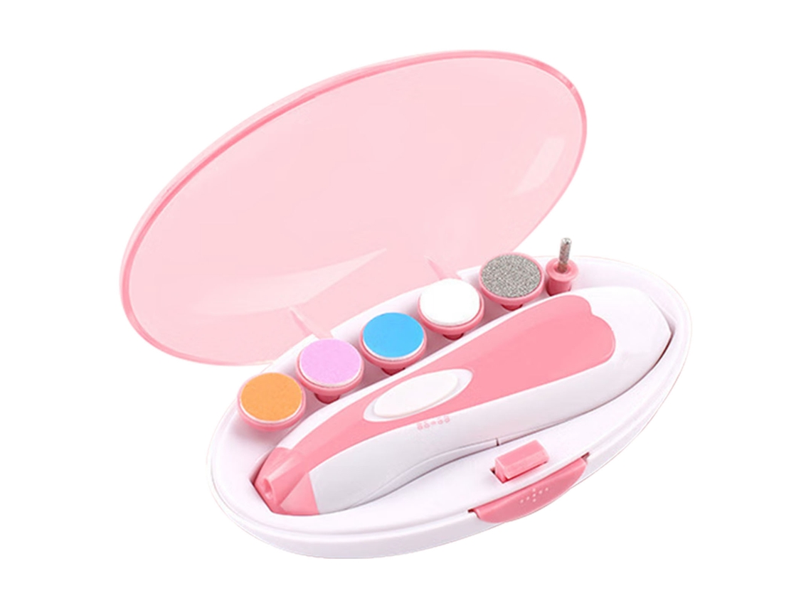 Trimmer Eletrônico Unhas Bebê Rosa 6 Cabeças LAXISCREED