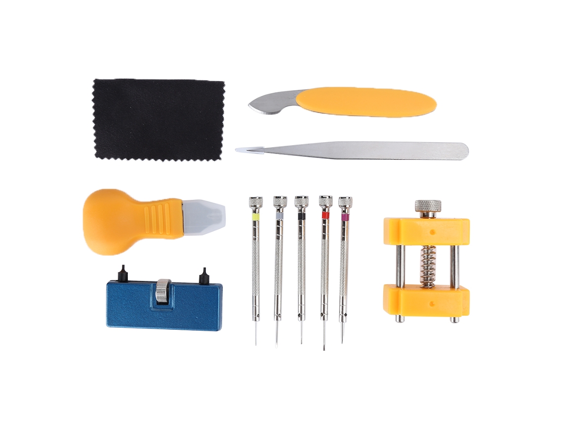Kit de Ferramentas para Reparo de Relógios com Abridor de Caixa e Suporte Ajustável
