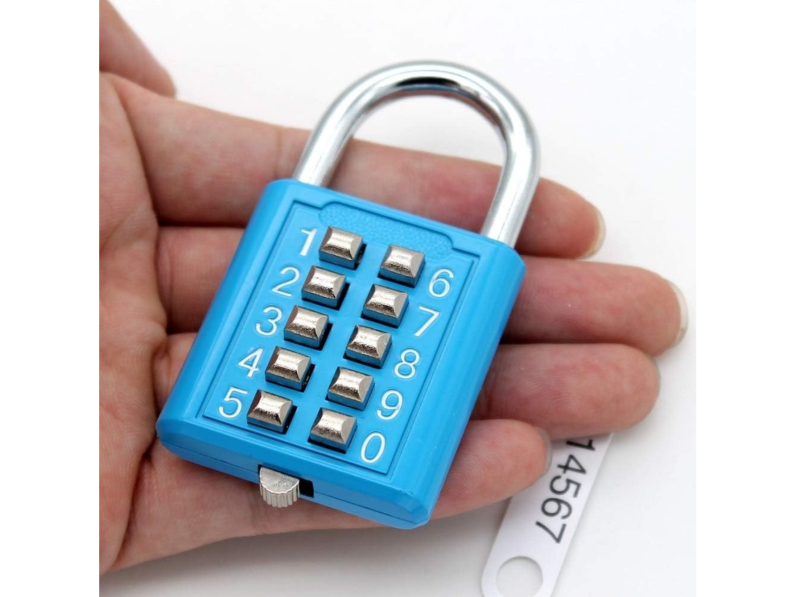 Cadeado Para Bagagem, Cor Azul, Combinação Reconfigurável, Segurança Portátil Para Mala, Mochila E Armário Em Deslocações