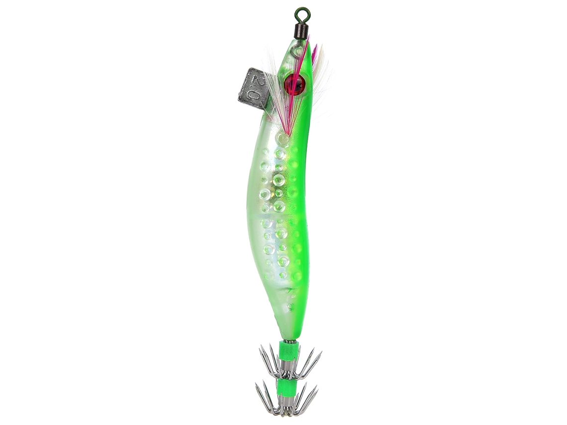 Lure (luminous Fish Attracting, Spotted Bionic) 9g Green Wooden Shrimp Squid Hook Octopus Hook Fishing Lure