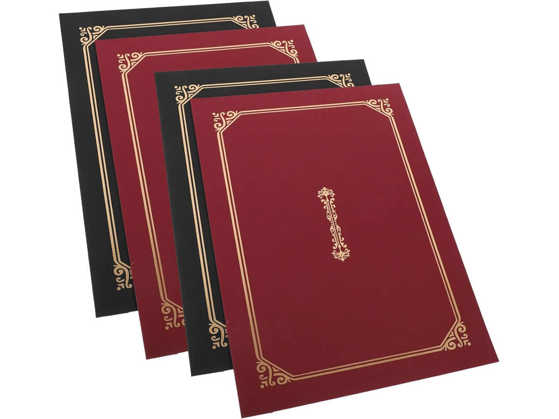 Tidtaleo Lote De 4 Capas De Prêmio Em Papel Design Clássico Para Estoque De Documentos E Informações Para