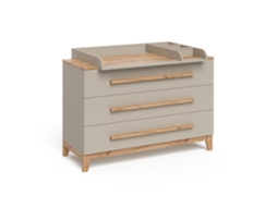 Mesa de Trocador Malia, 133.2x98cm com 3 Gavetas, Carvalho Cachemire VICCO