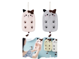2026-2 Pacote De Toalhas De Mão De Microfibra Coral Com Lindos Gatos Cartoon Absorventes Para Crianças