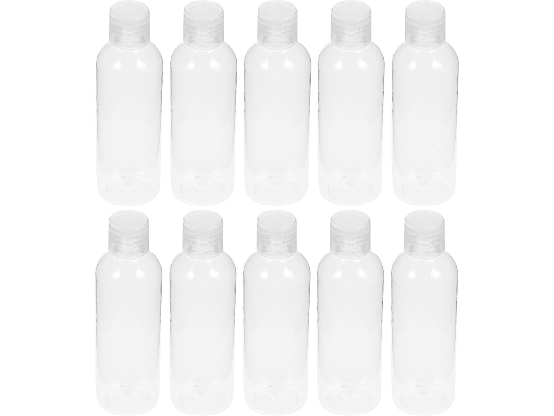 Garrafas De Viagem De Plástico De 100 Ml, Frascos Portáteis Vazios, Pacote Com 10 Unidades.