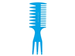 2026 pente de Cabelo de Três Lados com Dentes Largos para Penteado Sleek e Estilizado Clássico (azul)