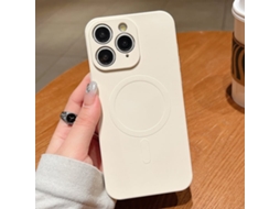 Capa Magsafe Para Iphone 11 Pro Max - Silicone Líquido Com Cor Sólida | Magnética - Branco Antigo