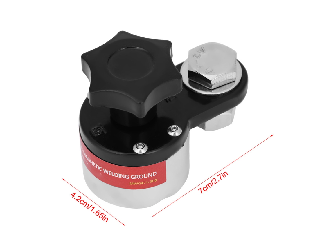 Grampo de aterramento magnético 300A para soldagem industrial com conector para máquina de solda