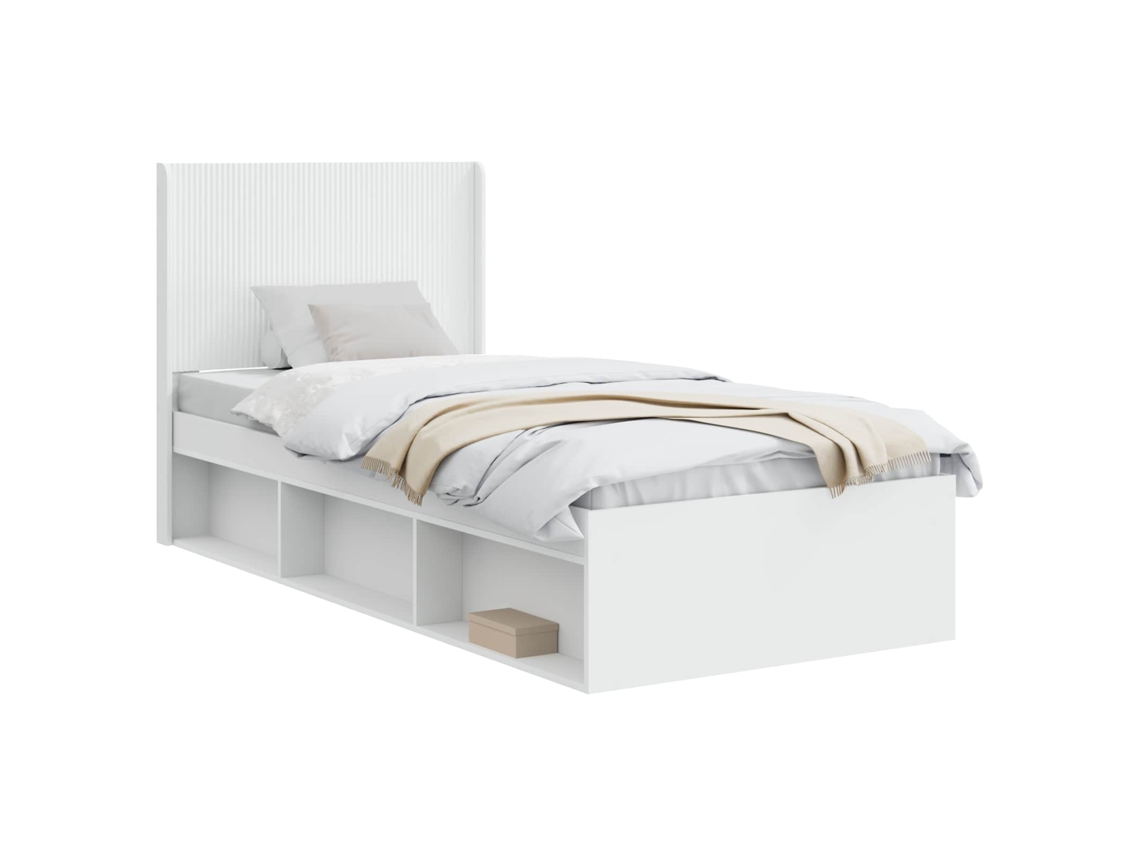 Conjunto 1 Estrutura Da Cama Vidaxl Branco Derivados De Madeira (100 X 200 Cm)