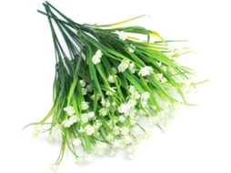 Conjunto De 5 Peças De Plantas Artificiais, 7 Ramos De Relva Da Primavera E Bouquet De Gipsofila Para Decoração.