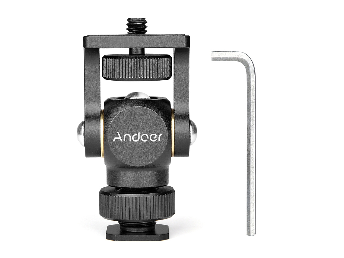 Adaptador De Zapata Caliente Y Fría Para Monitor, Luz Led, Montaje Ajustable Con Tornillo 1/4''