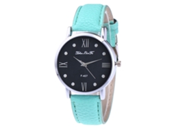 Relógio de quartzo unissex casual Zhoulianfa com pulseira de couro (verde menta)