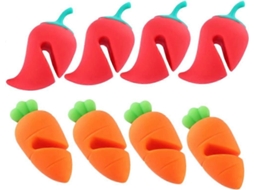 Rebe-soporte Tapa De Olla Silicona Anti-desbordamiento 8 Piezas Decoración Zanahoria Pimiento Herramienta Cocina