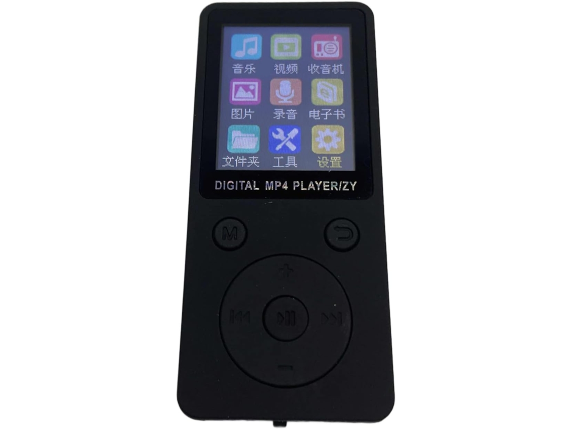 Reprodutor de música portátil MP3/MP4 para crianças e uso externo (preto)