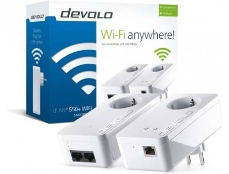 POWERLINE DEVOLO DLAN550+ WIFI N300 STARTER KIT PT-9840 — 550 Mbps