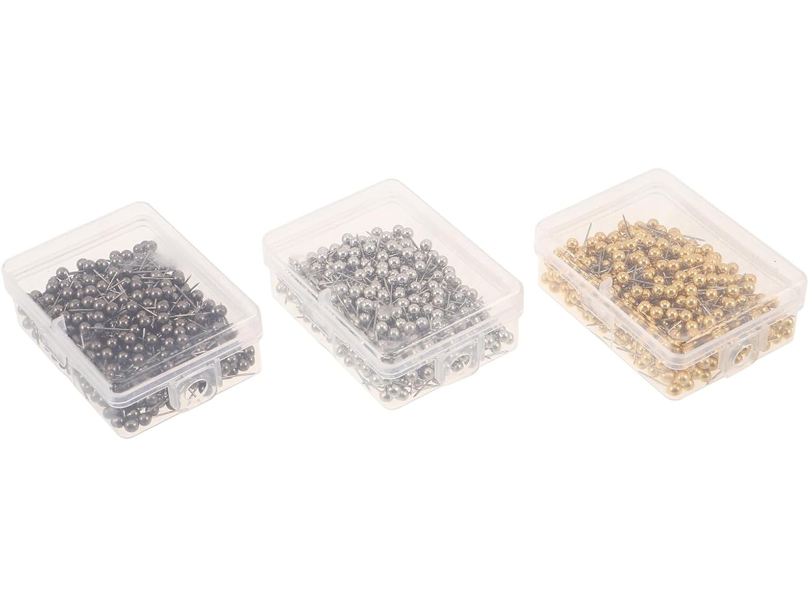 Conjunto De 1200 Pregos Escritório Com Cabeça Redonda, Feitos De Plástico Resistente E Aço Inoxidável, Para Decoração De
