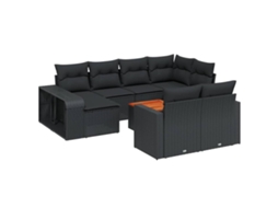 Garden Sofa Set, Garden Sofa Sets Vidaxl Preto Rattan / Vime (n/a)