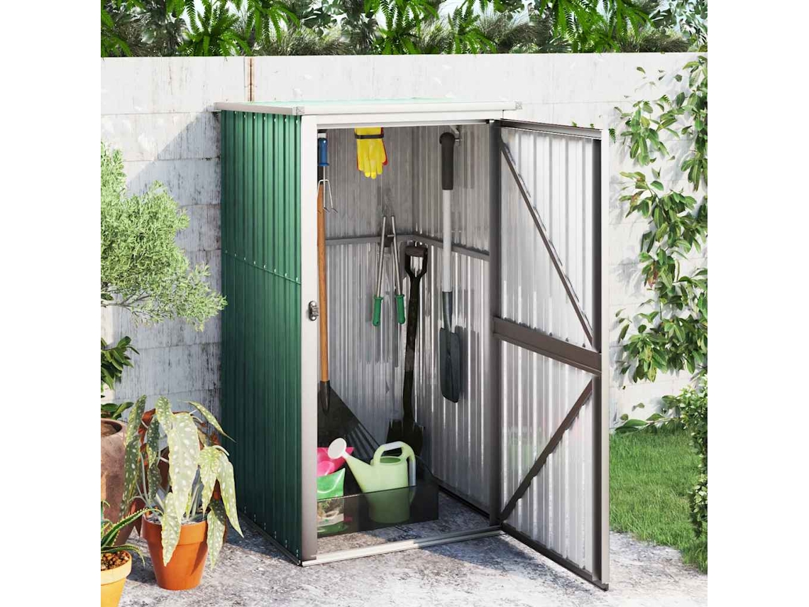 Vidaxl Abrigo P/ Ferramentas Jardim 88x89x161cm Aço Galvanizado Verde